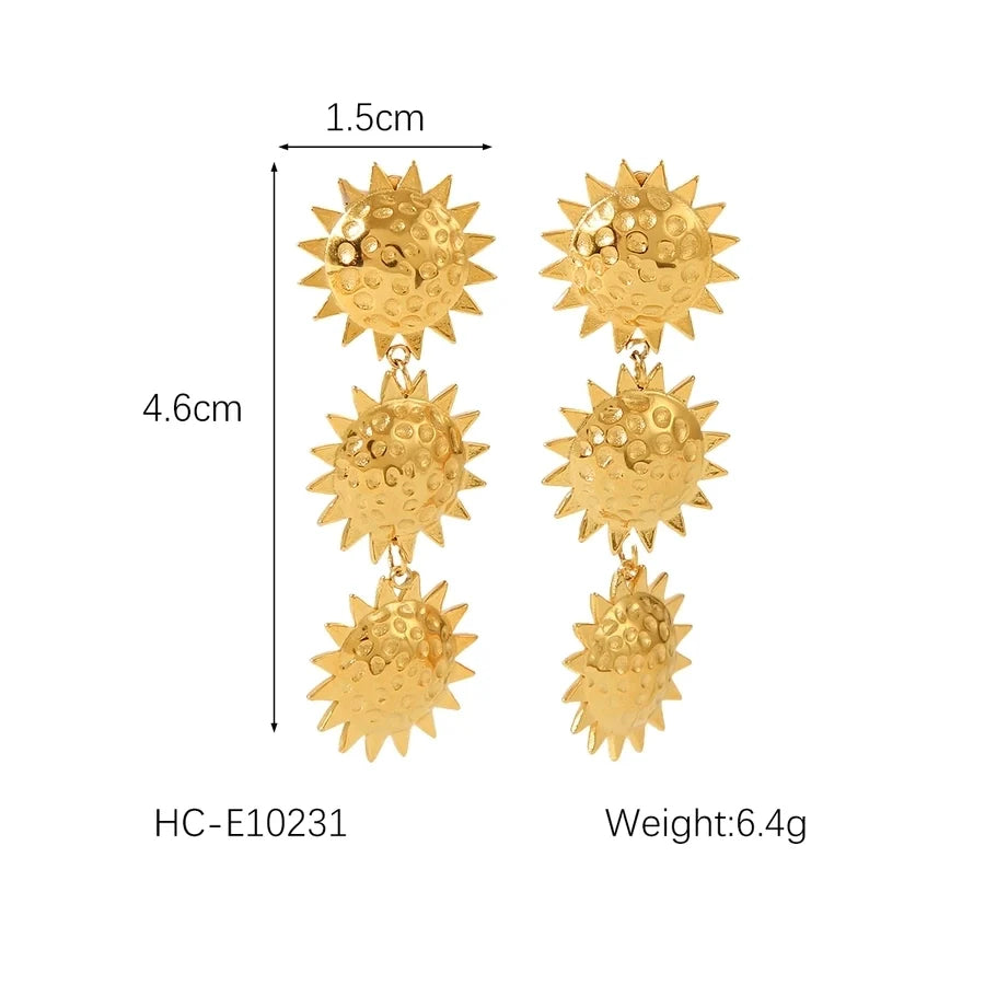 1 Pair IG Style Star Heart Shape Tassel Plating 304 Stainless Steel 18K Gold Plated Drop Earrings