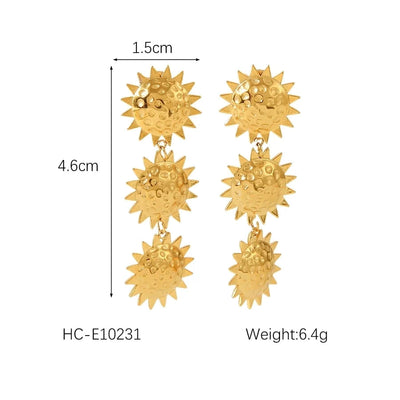 1 Pair IG Style Star Heart Shape Tassel Plating 304 Stainless Steel 18K Gold Plated Drop Earrings