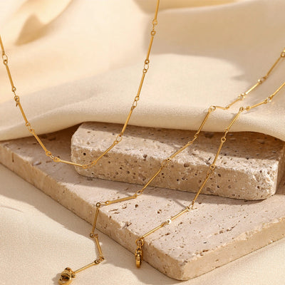 Jewelry Simple Style Solid Color 304 Stainless Steel Titanium Steel 18K Gold Plated Bracelets Anklet Necklace