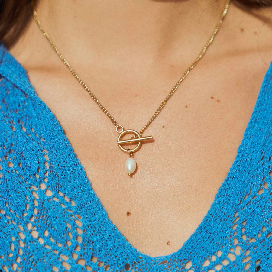 Jewelry Simple Style Classic Style Oval 304 Stainless Steel Toggle Pendant Necklace