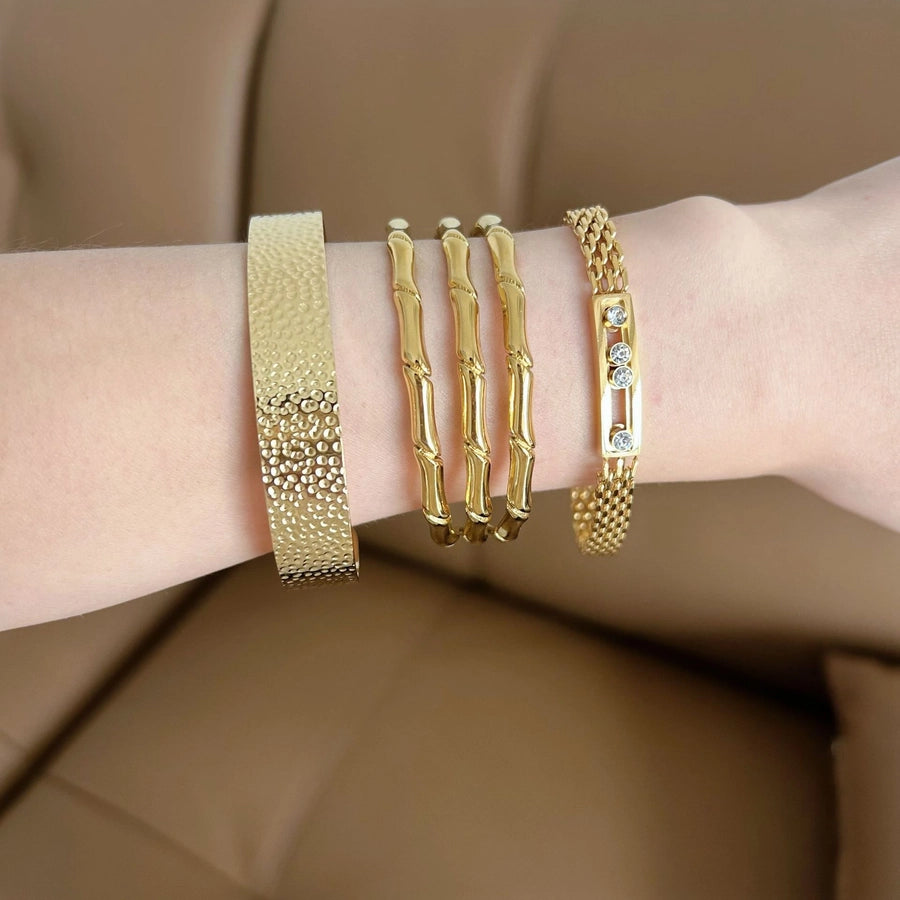 Elegant Streetwear Geometric Titanium Steel Cuff Bracelets Bracelets In Bulk