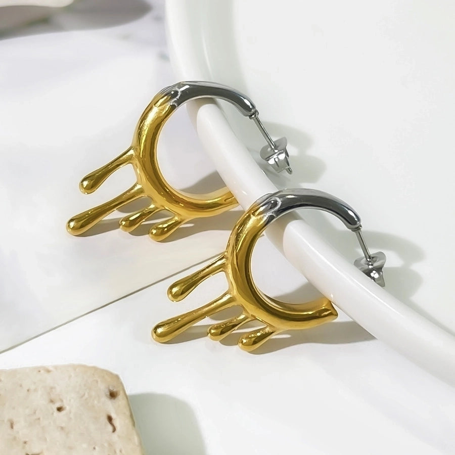 1 Pair Vintage Style Simple Style Geometric 316L Stainless Steel  18K Gold Plated Ear Studs