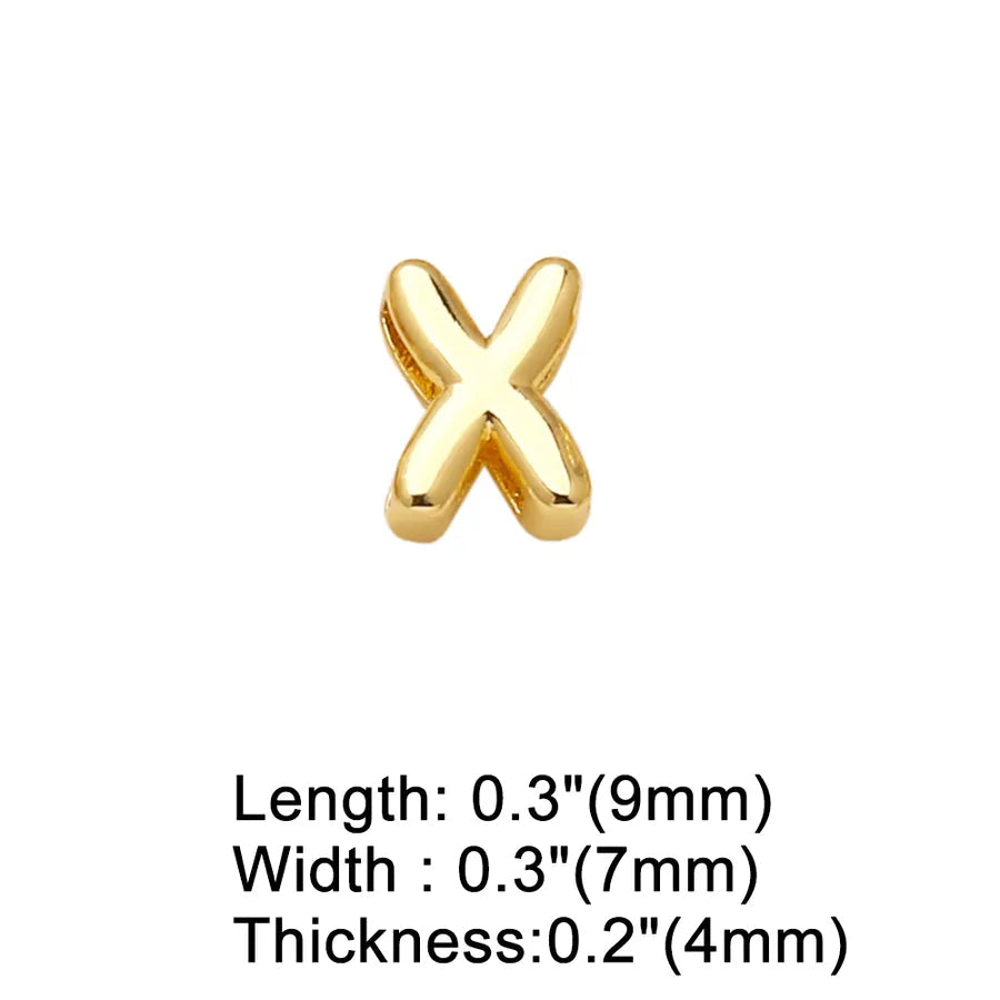 Wholesale Jewelry Basic Simple Style letter Copper 18K Gold Plated