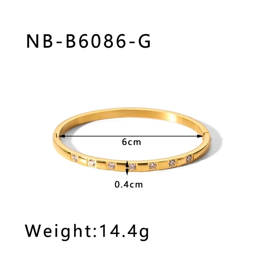 IG Style Simple Style Geometric 304 Stainless Steel Bangle In Bulk