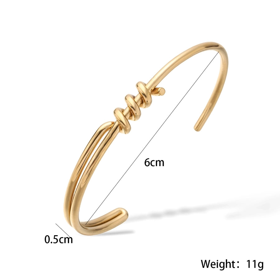 Retro Simple Style Commute Geometric 304 Stainless Steel Cuff Bracelets In Bulk