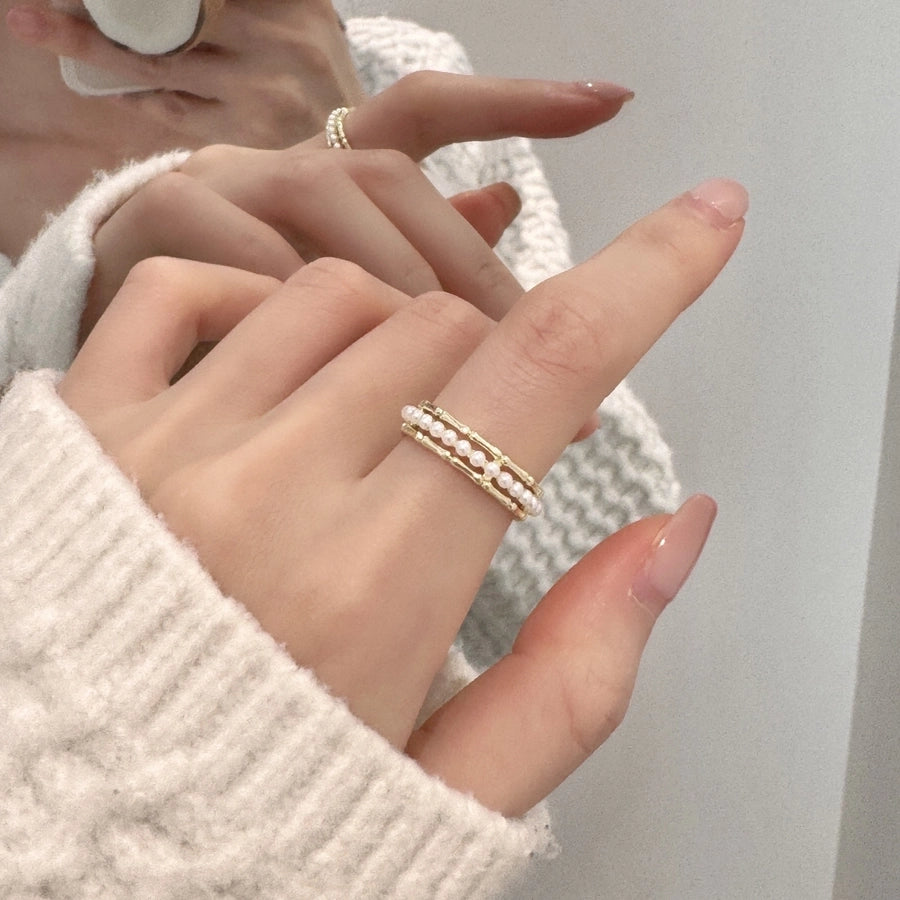 Copper Flower Butterfly Open Rings