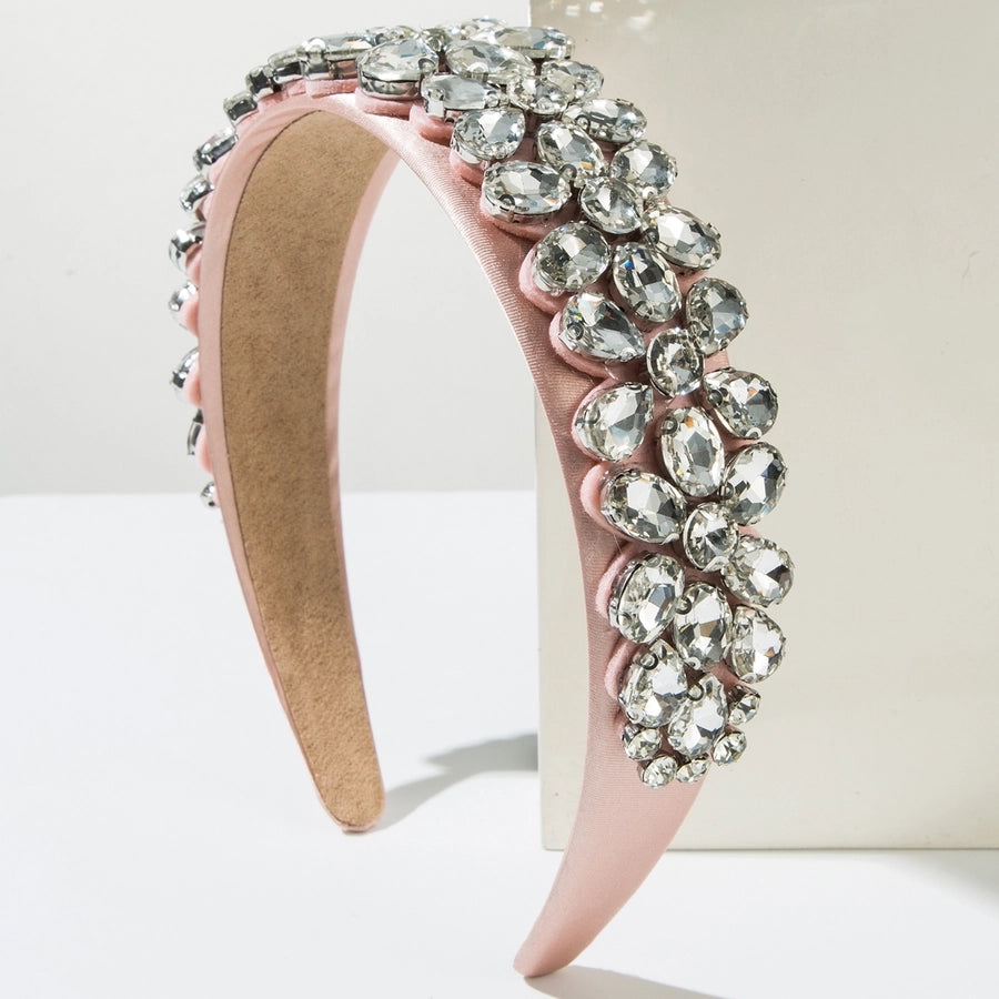 Women's Elegant Glam Luxurious Solid Color Alloy Cloth Glass Hair Band