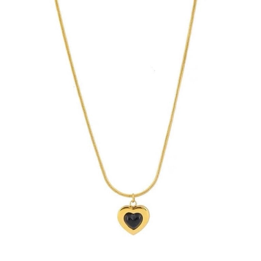 Jewelry Beach Tropical Streetwear Heart Shape 304 Stainless Steel 18K Gold Plated Jewelry Set