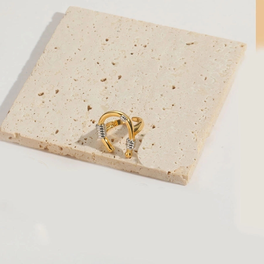 Copper 14K Gold Plated Geometric Star Rings