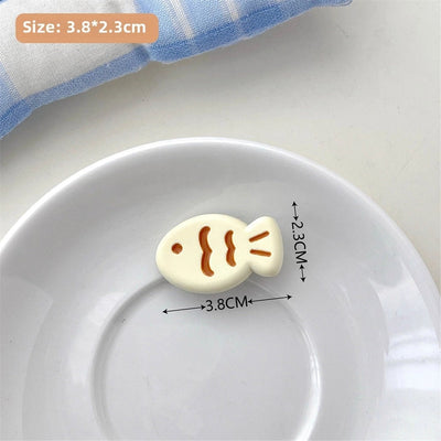 Candy Color Snapper Burned Hair Clip  Sweet Girl's Heart Cute Fish Bangs Clip Student  Hairpin Hair Accessories