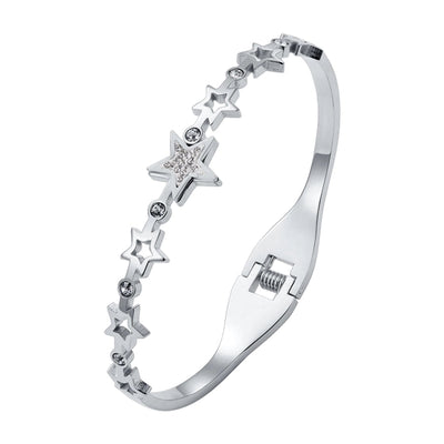 Simple Style Classic Style Star 304 Stainless Steel Gold Plated Bangle In Bulk