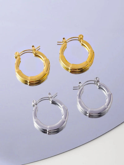 1 Pair Streetwear Geometric 304 Stainless Steel 18K Gold Plated Earrings