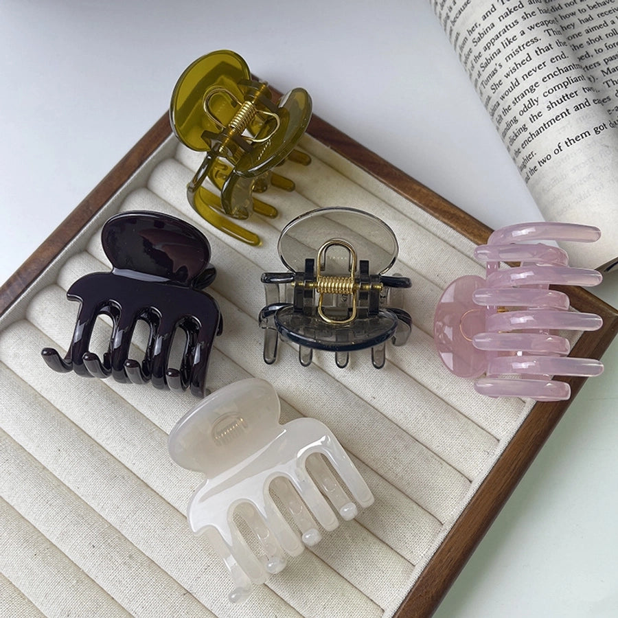 Women's Simple Style Geometric Plastic Resin Handmade Hair Claws