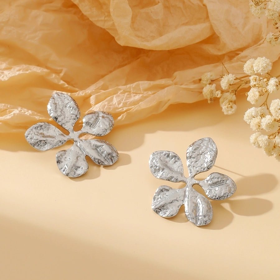 1 Pair Exaggerated Simple Style Oversized Flower Butterfly 304 Stainless Steel Ear Studs