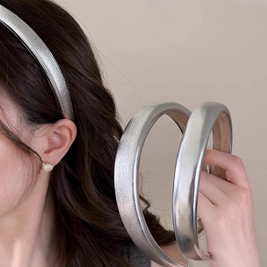 Women's Simple Style Classic Style Solid Color Pu Leather Hair Band