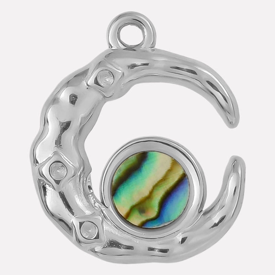 Jewelry Vintage Style Classic Style Moon 304 Stainless Steel Shell Abalone Shell 18K Gold Plated Irregular Plating Pendant Necklace