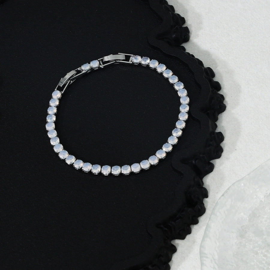 Jewelry Casual Elegant Shiny Round Copper Zircon K Gold Plated Bracelets