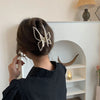 fashion new large bow inlay pearl grip women's hair clip hair accessories