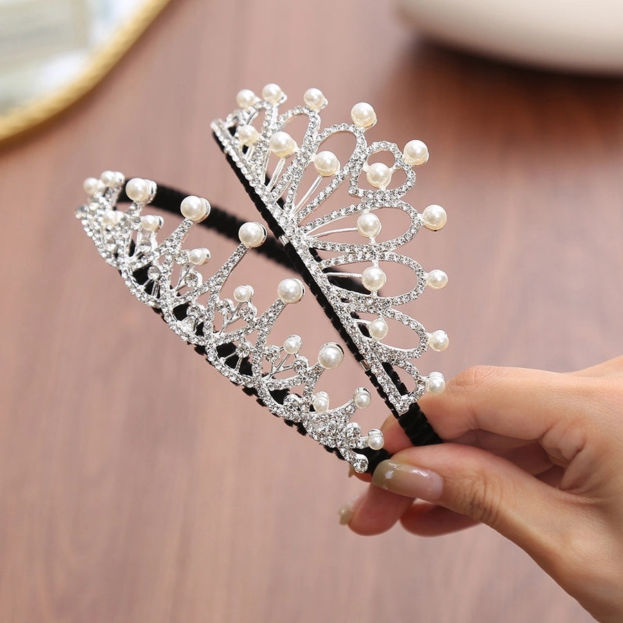 Women's Cute Crown Imitation Pearl Alloy Hair Band