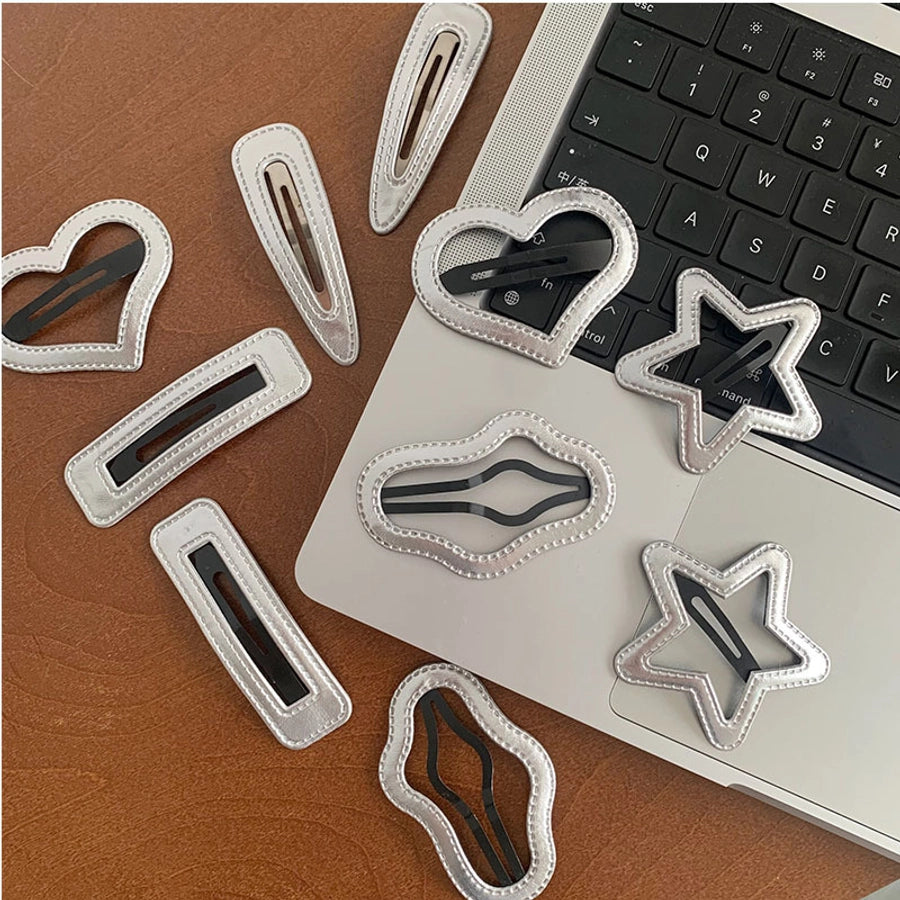 Women's Simple Style Solid Color Pu Leather Alloy Hair Clip