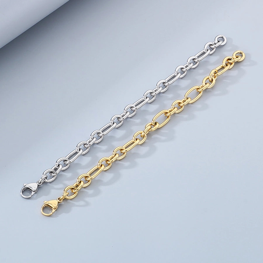 Simple Style Geometric 304 Stainless Steel 18K Gold Plated  Bracelets In Bulk