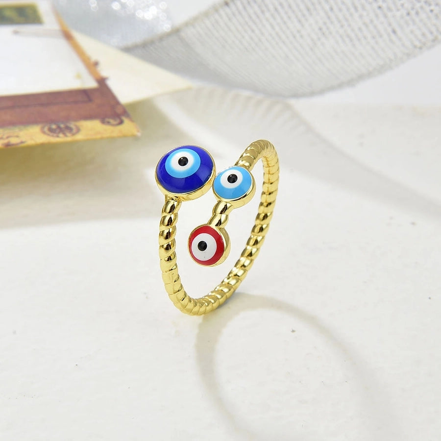 Copper Plating 18K Color Retention Drip round Eye Opening Ring