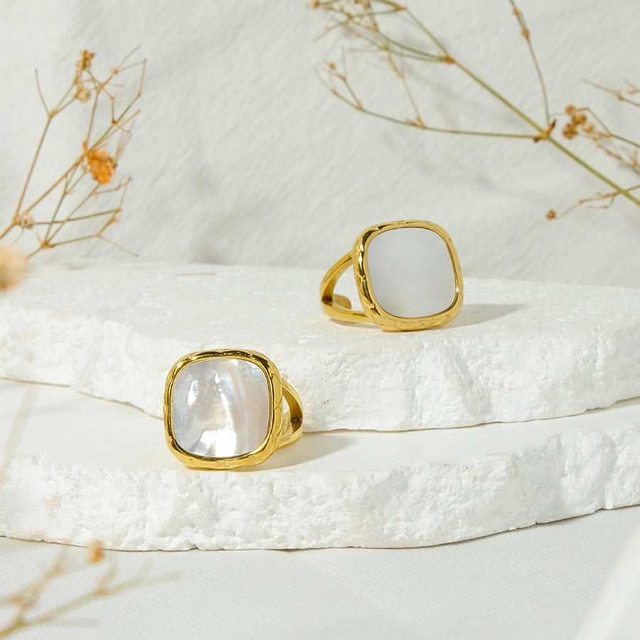 Jewelry IG Style Casual Sweet Geometric 304 Stainless Steel 14K Gold Plated Plating Open Rings