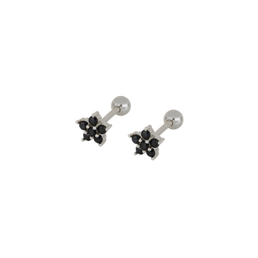 1 Pair IG Style Simple Style Flower Inlay Copper Zircon Gold Plated Ear Studs