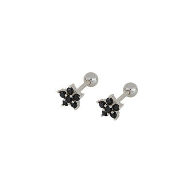 1 Pair IG Style Simple Style Flower Inlay Copper Zircon Gold Plated Ear Studs