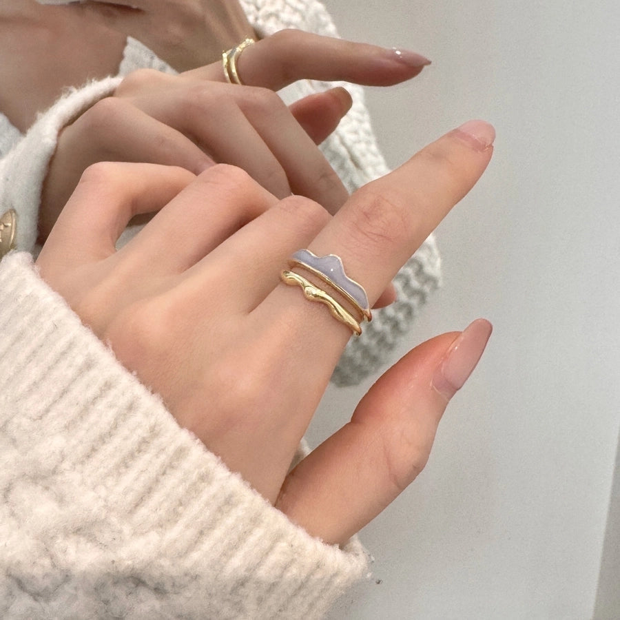 Copper Flower Butterfly Open Rings