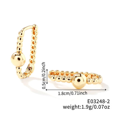 1 Pair Retro Shiny Korean Style Geometric Plating Copper K Gold Plated Earrings