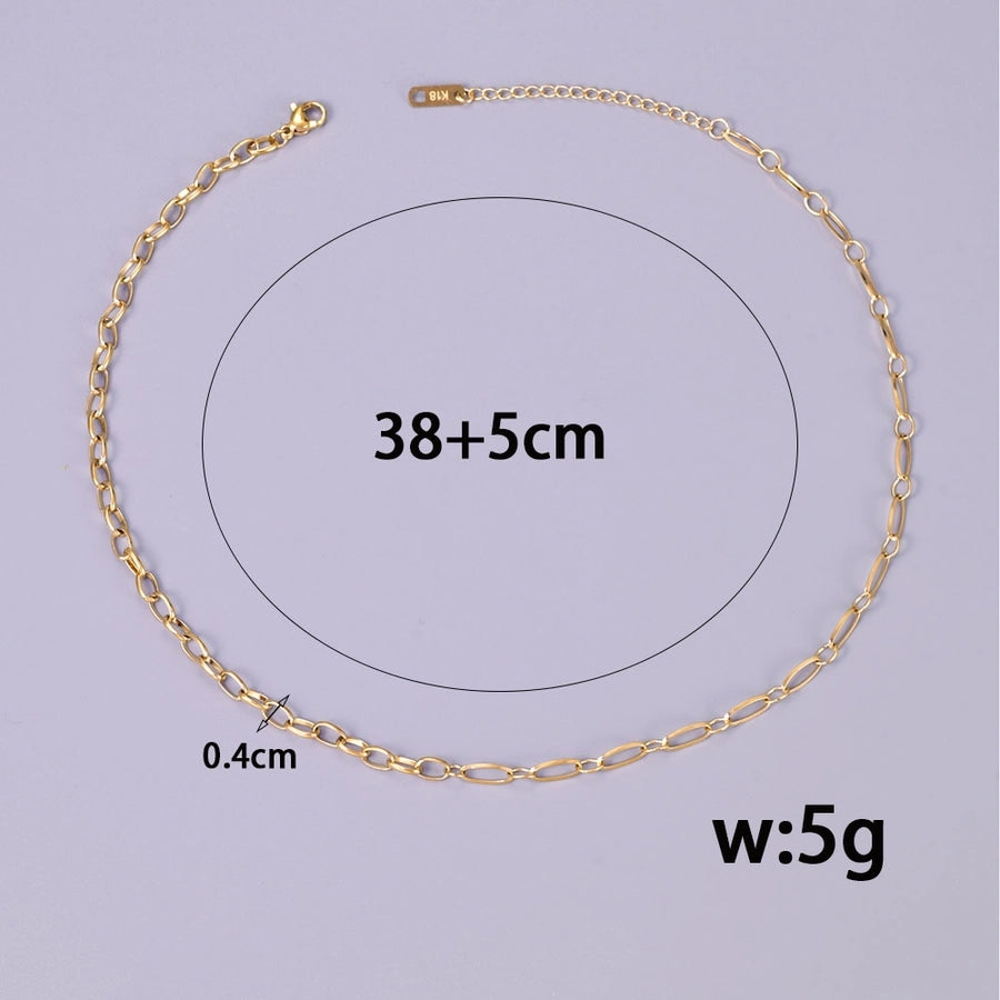 Jewelry Simple Style Classic Style Geometric Titanium Steel 18K Gold Plated Necklace