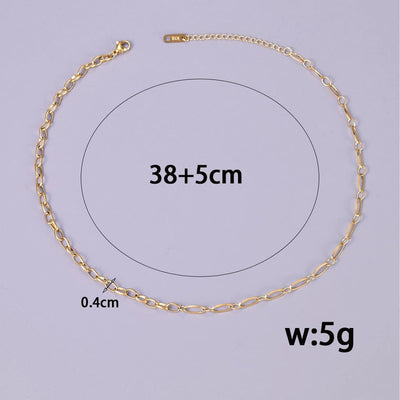 Jewelry Simple Style Classic Style Geometric Titanium Steel 18K Gold Plated Necklace