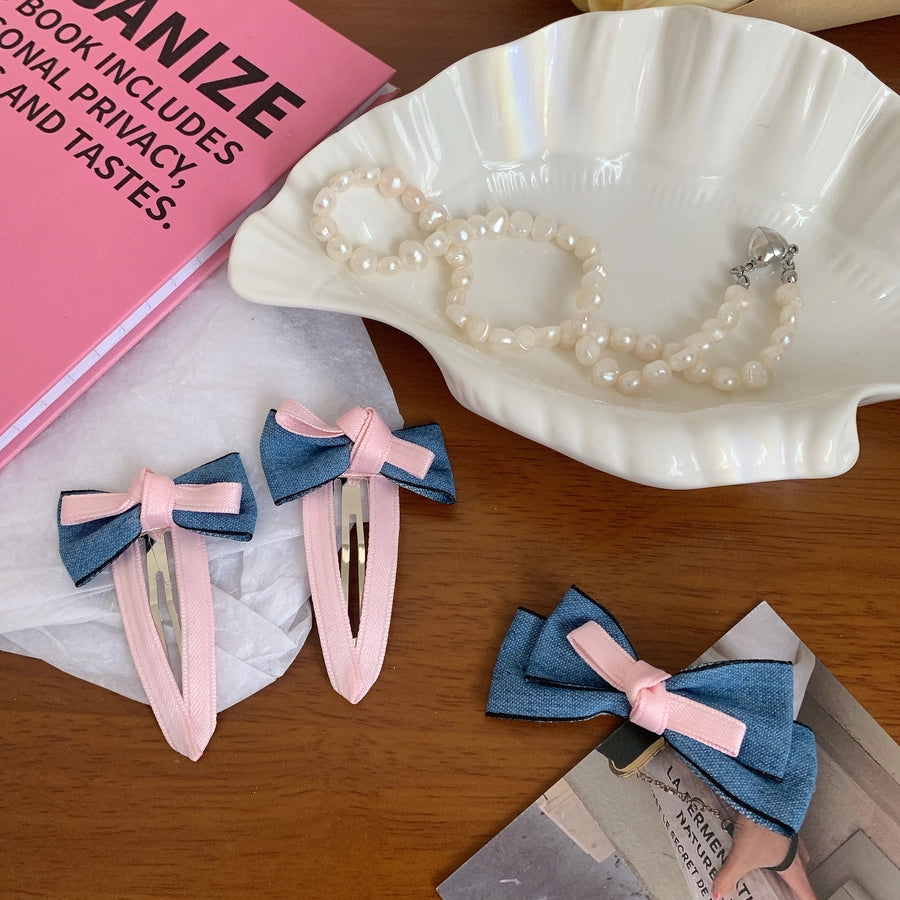 Women's IG Style Bow Knot Cloth Hair Clip