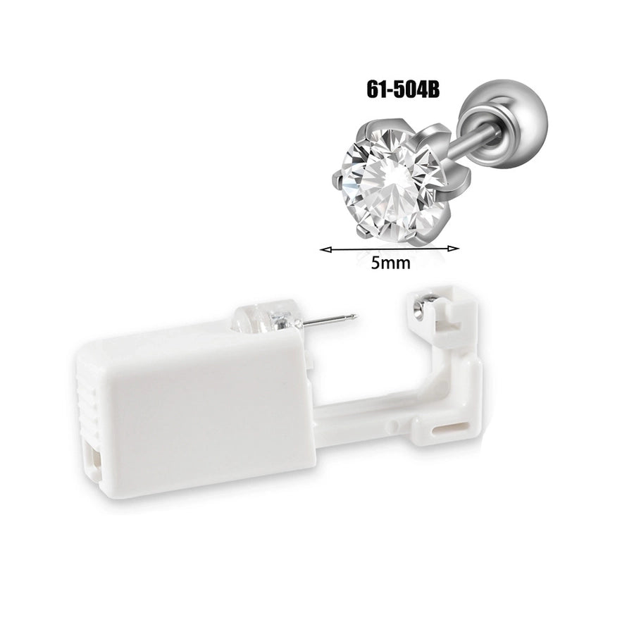 1 Piece Hawaiian Tropical Round Flower Butterfly Inlay 316 Stainless Steel  Zircon 24K Gold Plated Cartilage earrings