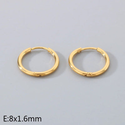 1 Pair Simple Style Round 304 Stainless Steel 18K Gold Plated Earrings