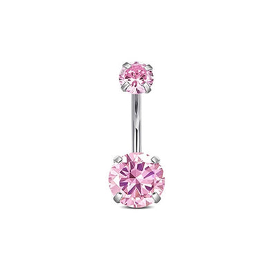 1 Piece 1 Set Belly Rings Hip-Hop Shiny Heart Shape 316L Stainless Steel  Copper Hollow Out Inlay Zircon Belly Rings