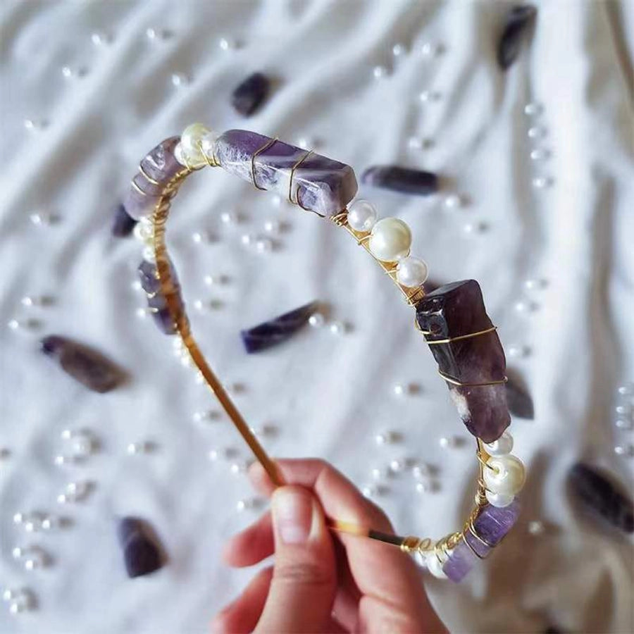 fashion square alloy inlay crystal hair band 1 piece