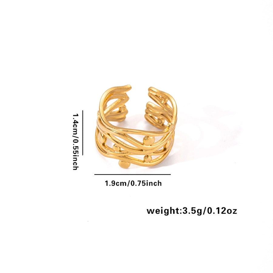 Jewelry Elegant Leaf Heart Shape Titanium Steel Open Rings