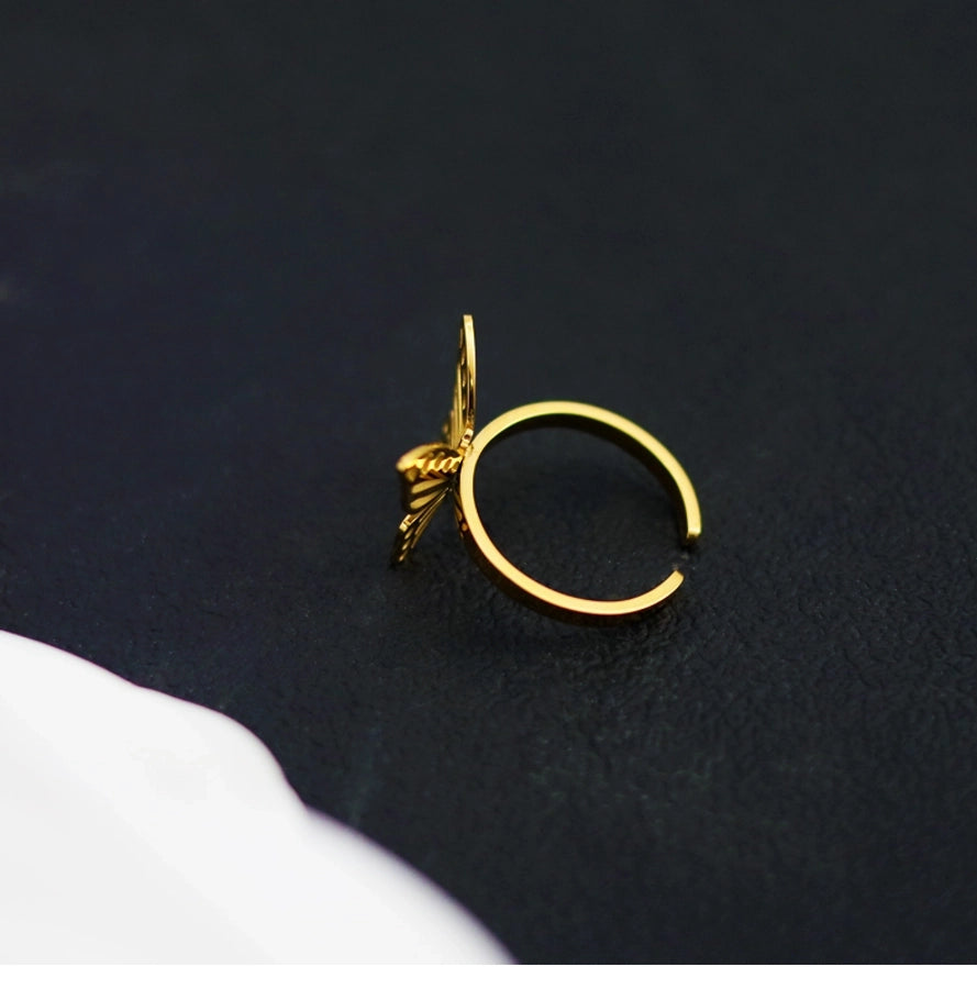 Jewelry Classic Style Commute Butterfly 304 Stainless Steel 18K Gold Plated Hollow Out Jewelry Set