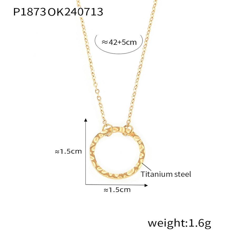 Jewelry Exaggerated Vacation Simple Style Circle Titanium Steel Pendant Necklace Necklace