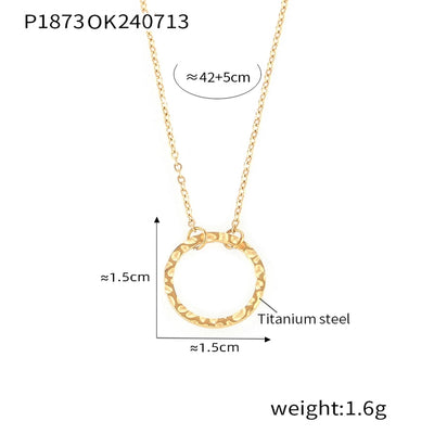 Jewelry Exaggerated Vacation Simple Style Circle Titanium Steel Pendant Necklace Necklace