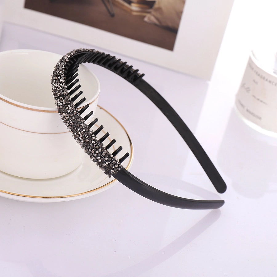 women's elegant sweet color block plastic handmade hair band