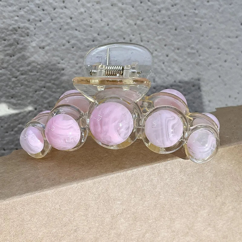 Cute Grab Clip Summer Hairpin Atmosphere Sense Rose Pink Flower Hair Grab Cherry Butterfly Plate Hair Grab Edge Hairpin