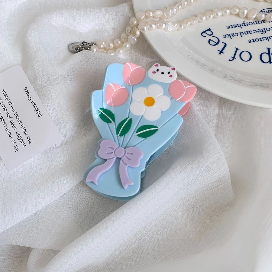 Women's Casual Elegant Streetwear Floral Acetic acid sheets Hair Claws