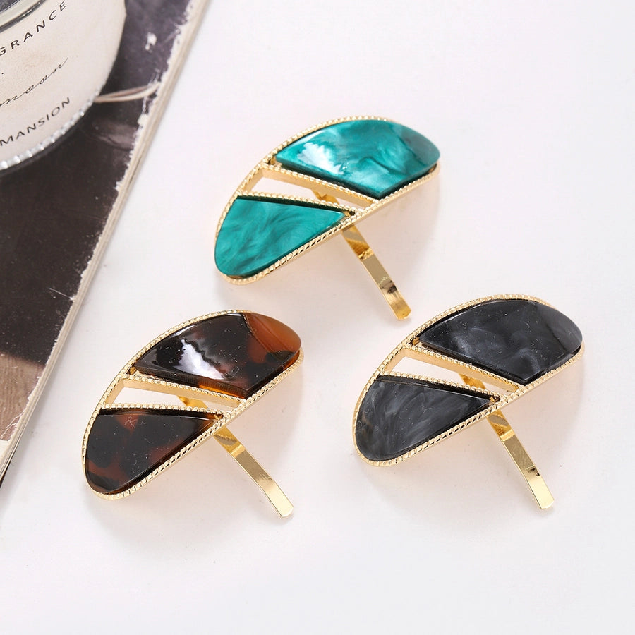 Women's Retro Color Block Acetic acid sheets Plating Hair Clip
