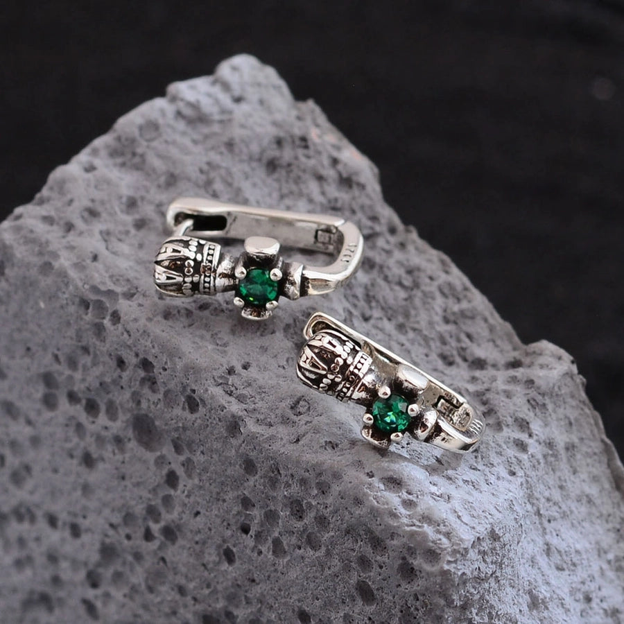 1 Pair Simple Style Cross Crown Copper Earrings