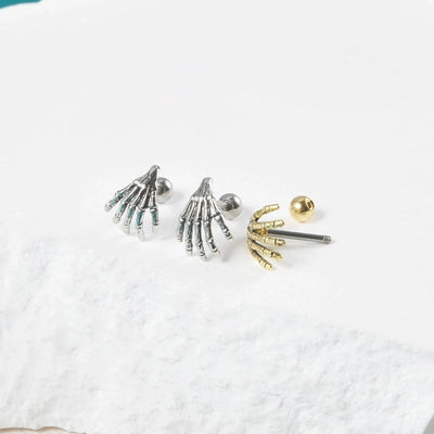 1 Piece Lip Rings Casual Elegant Vacation Ghost Hand 304 Stainless Steel 18K Gold Plated Ear Cartilage Rings & Studs