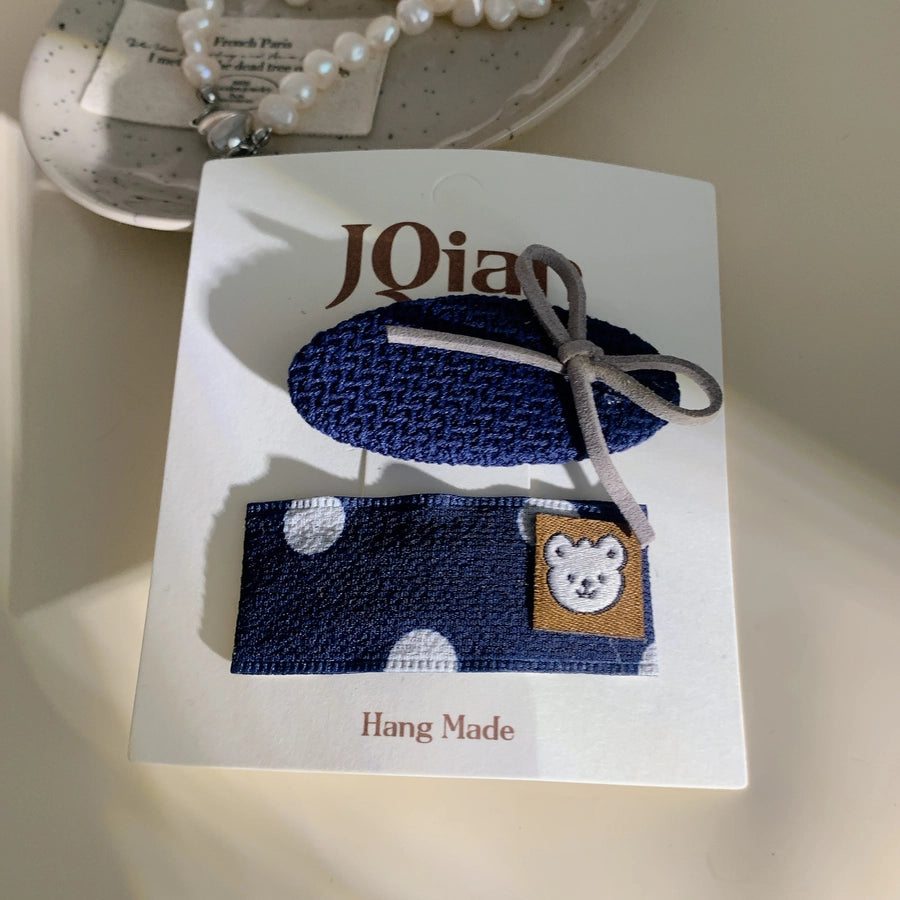 Sweet Simple Style Women's Plaid Bow Knot Cloth Hair Clip