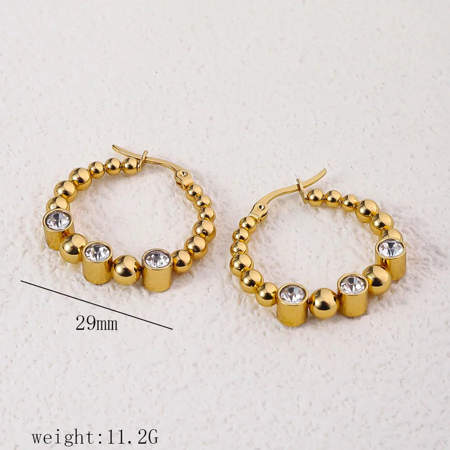 1 Pair Simple Style Commute Geometric Heart Shape Plating Titanium Steel Drop Earrings Earrings Ear Studs